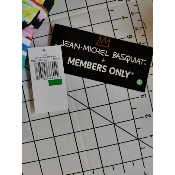 Members Only Jean-Michel Basquiat UNBREAKABLE Windbreaker Jacket Men’s Sz LG NEW - Picture 4 of 12